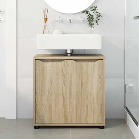 vidaXL Ντουλάπα νιπτήρα μπάνιου Δρύς Sonoma 60 x 30 x 60 cm