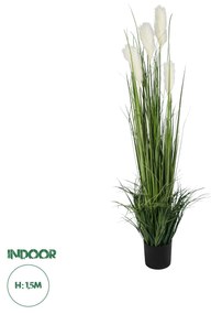 GloboStar® Artificial Garden PAMPAS GRASS 20106 Τεχνητό Διακοσμητικό Φυτό Γρασίδι της Πάμπας Υ150cm