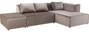 Καναπές Γωνία Infinity Velvet Δεξιός Μπεζ-Γκρι 310x185x71εκ - Γκρι