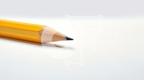 Intra Συλλεκτικό Ξύλινο Παζλ Plywood  4mm - Κίτρινο μολύβι σε άσπρο φόντο Σε Ξύλινο Κουτί - Διαστάσεις: 10x10 cm – 25 κομμάτια