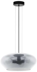 Φωτιστικό Οροφής 39658 Priorat E27/3 Ø500 Black-Clear Eglo Μέταλλο,Γυαλί