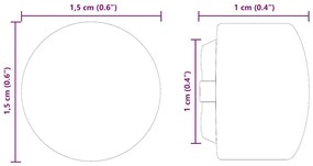 vidaXL Καπάκια για Τραπέζι Ποδοσφαίρου 10 pcs Μαύρο 1,5 x 1,5 x 1 εκ.