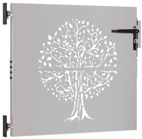 vidaXL Πόρτα Κήπου με Σχέδιο Δέντρου από Ατσάλι Corten 85x100 εκ.