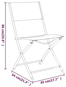 Καρέκλες Εξ. Χώρου Πτυσσόμενες 2 τεμ. Μαύρες. Ατσάλι/Textilene - Μαύρο