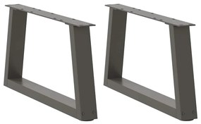 Πόδια Τραπεζιού Σαλονιού Σχήματος V 2 τεμ. Ανθρακί 60x(30-31,3) εκ. Ατσάλι