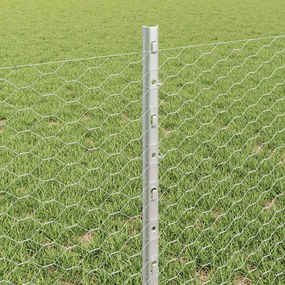 vidaXL Εξαγωνική Φράχτη με Στύλο 50 x 0,6 μ Γαλβανισμένος Χάλυβας