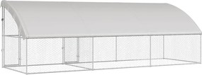 vidaXL Κλουβί Σκύλου 3 pcs Ασημί 6 x 2 x 2 m Γαλβανισμένος χάλυβας