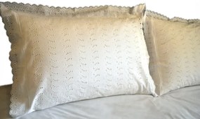 Σετ Μαξιλαροθήκες Κιπούρ 50Χ75+5 Λευκές 100% Cotton