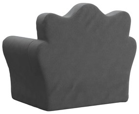 Καναπές/Κρεβάτι Παιδικός Ανθρακί από Μαλακό Βελουτέ Ύφασμα - Ανθρακί