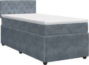 vidaXL Κρεβάτι box spring με στρώμα Σκούρο Γκρι 80 x 200 cm Βελούδο