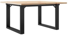 vidaXL Τραπεζάκι Σαλονιού Πλαίσιο Ο 60x60x40εκ Μασίφ Πεύκο/Ατσάλι