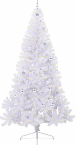 vidaXL Τεχνητό Χριστουγεννιάτικο Δέντρο Λευκό 240 cm PVC και Ατσάλι