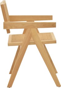 Πολυθρόνα Winslow pakoworld φυσικό rubberwood 52x59x79εκ