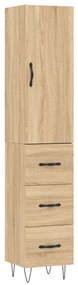 vidaXL Μπουφές Sonoma δρυς 34,5 x 34 x 180 εκ. από Επεξεργασμένο Ξύλο