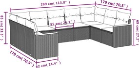 vidaXL Patio Sofa Set 9-θέσια Μικτό μπεζ