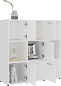 vidaXL Βιβλιοθήκη Λευκή 90 x 30 x 90 εκ. από Επεξ. Ξύλο
