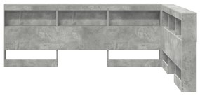 vidaXL Κεφαλάρι Αποθήκης Γκρι σκυροδέματος 135 cm Επεξεργασμένο ξύλο