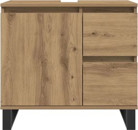 vidaXL Ντουλάπι Νιπτήρα Μπάνιου Αρτισιανή Δρυς 65x33x60 εκ. Επεξ. Ξύλο