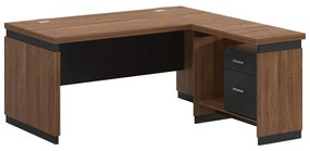 Reversible desk Oscar melamine in walnut-charcoal shade 200x100x76cm 200x100x76 εκ.