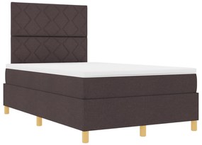 vidaXL Κρεβάτι Σπλήνας με Στρώμα Σκούρο Καφέ 120x200 εκ. Ύφασμα