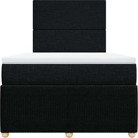vidaXL Κρεβάτι Boxspring με Στρώμα Μαύρο 120x200 εκ. Υφασμάτινο
