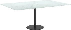 vidaXL Επιφάνεια Τραπεζιού Λευκή 100x62εκ 8χιλ Ψημ. Γυαλί Μαρμ. Σχέδιο