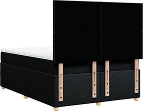 vidaXL Κρεβάτι Boxspring με Στρώμα Μαύρο 160x200 εκ. Υφασμάτινο