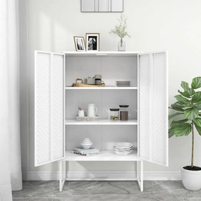 vidaXL Ντουλάπι Λευκό 80 x 35 x 135 εκ. από Ατσάλι
