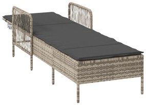 vidaXL Ξαπλώστρα Ανοιχτό γκρι PE Ρατάν 157 x 55 x 92 εκ. Αναδιπλούμενη