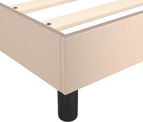 vidaXL Κρεβάτι Boxspring με Στρώμα Καπουτσίνο 140x190εκ.από Συνθ.Δέρμα