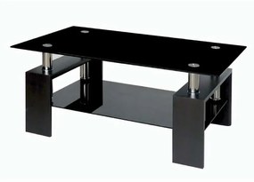 Τραπέζι Σαλονιού LINEA Μαύρο Ξύλο/Τζάμι 100x60x42cm
