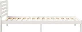 vidaXL Σκελετός Κρεβατιού Λευκό 90 x 220 cm Στερεά ξυλεία πεύκου