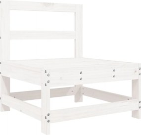 vidaXL Σαλόνι Κήπου Σετ 7 Τεμαχίων Λευκό από Μασίφ Ξύλο Πεύκου