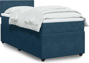 vidaXL Κρεβάτι Boxspring με Στρώμα Μπλε 80 x 200 εκ. Βελούδινο