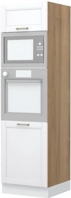 Επιδαπέδιο ντουλάπι φούρνου ψηλό Tahoma K21-60-2MB-Καρυδί - Λευκό ματ - 60.00Χ60.00Χ216.00cm