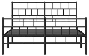 vidaXL Πλαίσιο Κρεβατιού με Κεφαλάρι&Ποδαρικό Μαύρο 120x200εκ. Μέταλλο
