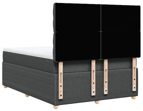 vidaXL Κρεβάτι Boxspring με Στρώμα Σκούρο Γκρι 160x200 εκ Υφασμάτινο