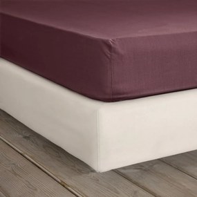 Σεντόνι Unicolors Με Λάστιχο Deep Bordo Nima Υπέρδιπλο 165x240cm 100% Βαμβάκι