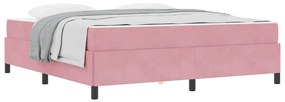 vidaXL Σκελετός Κρεβατιού Άλλο Ρόζ και Λευκό 180 x 200 cm Βελούδο