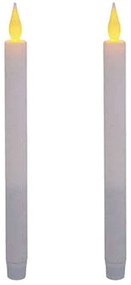 Κερί Κηροπηγίου Με Μπαταρία Led (Σετ 2Τμχ) 07.162679B 28cm White Plastic