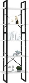 vidaXL Βιβλιοθήκη με 5 Ράφια Λευκή 60 x 30 x 175 εκ. από Επεξ. Ξύλο