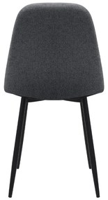 Καρέκλα τραπεζαρίας Iris Megapap γκρι ύφασμα - μεταλλικό μαύρο πόδι 43x50x85εκ.