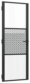 vidaXL Εσωτερική Πόρτα Μαύρο 76 x 201.5 cm Tempered γυαλί, Αλουμίνιο