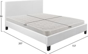 ΚΡΕΒΑΤΙ ΜΕ ΣΤΡΩΜΑ BECCA HM21283.01 ΛΕΥΚΟ PU--ΓΙΑ 150x200εκ