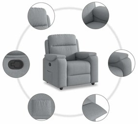 vidaXL Πολυθρόνα Ανακλινόμενη Ανοιχτό Γκρι Υφασμάτινη