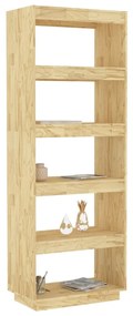 vidaXL Βιβλιοθήκη/Διαχωριστικό Χώρου 60x35x167 εκ. Μασίφ Ξύλο Πεύκου