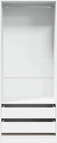 vidaXL Ντουλάπα Λευκή 80 x 50 x 200 εκ. από Επεξεργασμένο Ξύλο