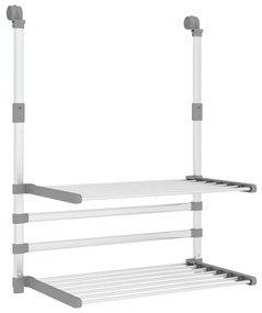 vidaXL Απλώστρα για Μπαλκόνι 54 x 25 x 42 εκ. από Αλουμίνιο