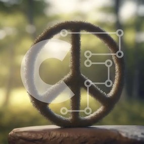 Intra Συλλεκτικό Ξύλινο Παζλ Plywood 4mm - Πινακίδα ειρήνης από ζύμη σε φυσικό περιβάλλον Σε Ξύλινο Κουτί - Διαστάσεις: 10x10 cm – 25 κομμάτια