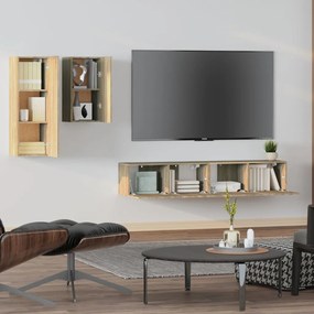 vidaXL Σετ Επίπλων Τηλεόρασης 4 Τεμαχίων Sonoma Δρυς Επεξ. Ξύλο